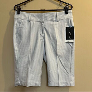 Tommy Armour Dri Logic Women’s 6 Pinstripe Golf Bermuda Shorts NWT High Rise
